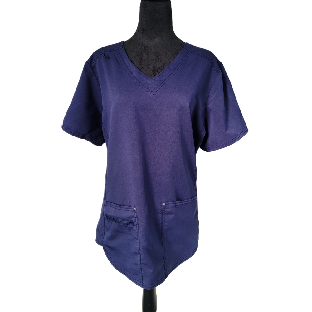 Women's Navy Short Sleeve Scrub Top